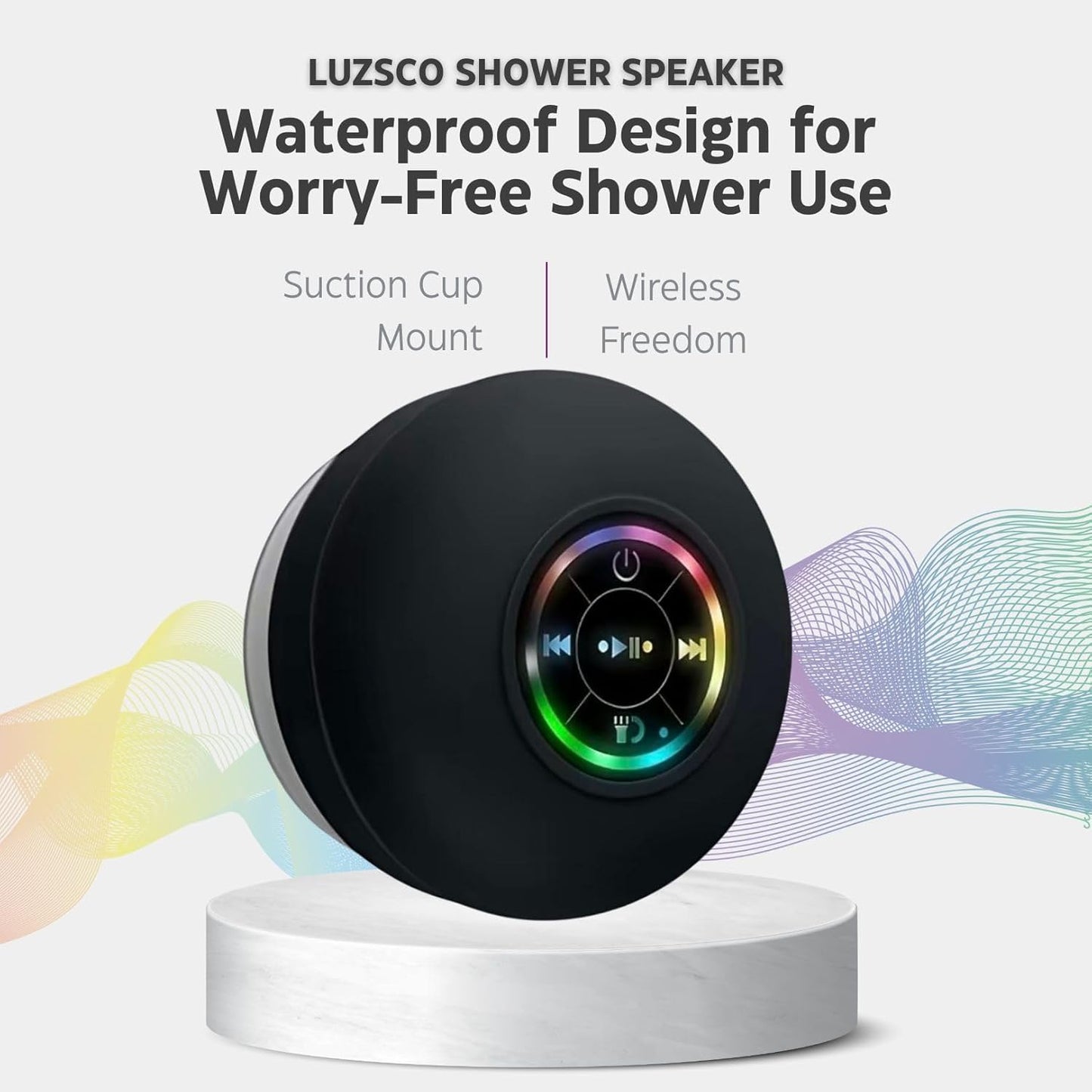 Mini Bluetooth Shower Audio Device with RGB Lights