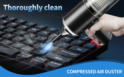 2-in-1 Car Vacuum Cleaner with Blower & Attachments – Portable & Powerful