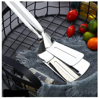 Multi-Function Double-Sided Stainless Steel Spatula & Food Tongs