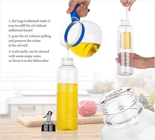 🛢️ Plastic Oil Dispenser Bottle – 1 Litre (Transparent)