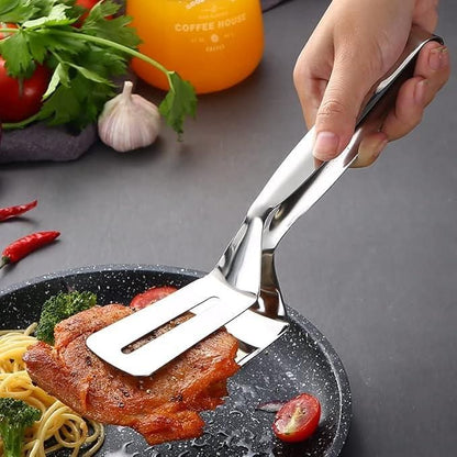 Multi-Function Double-Sided Stainless Steel Spatula & Food Tongs