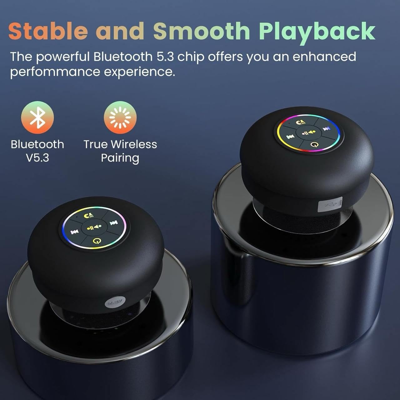 Mini Bluetooth Shower Audio Device with RGB Lights