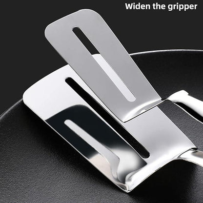 Multi-Function Double-Sided Stainless Steel Spatula & Food Tongs