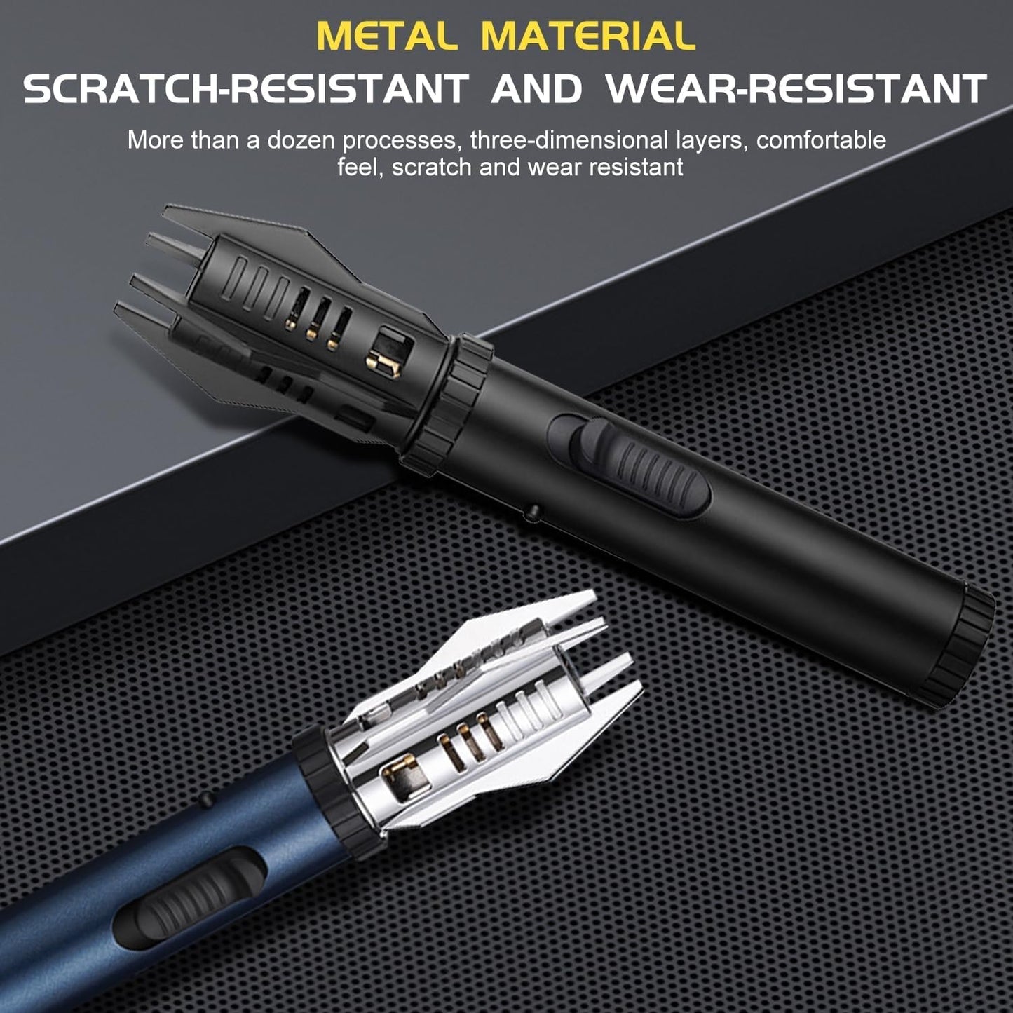 🔥 Jet Flame Metal Body Camping Lighter – Windproof & Refillable Butane Torch 🔥