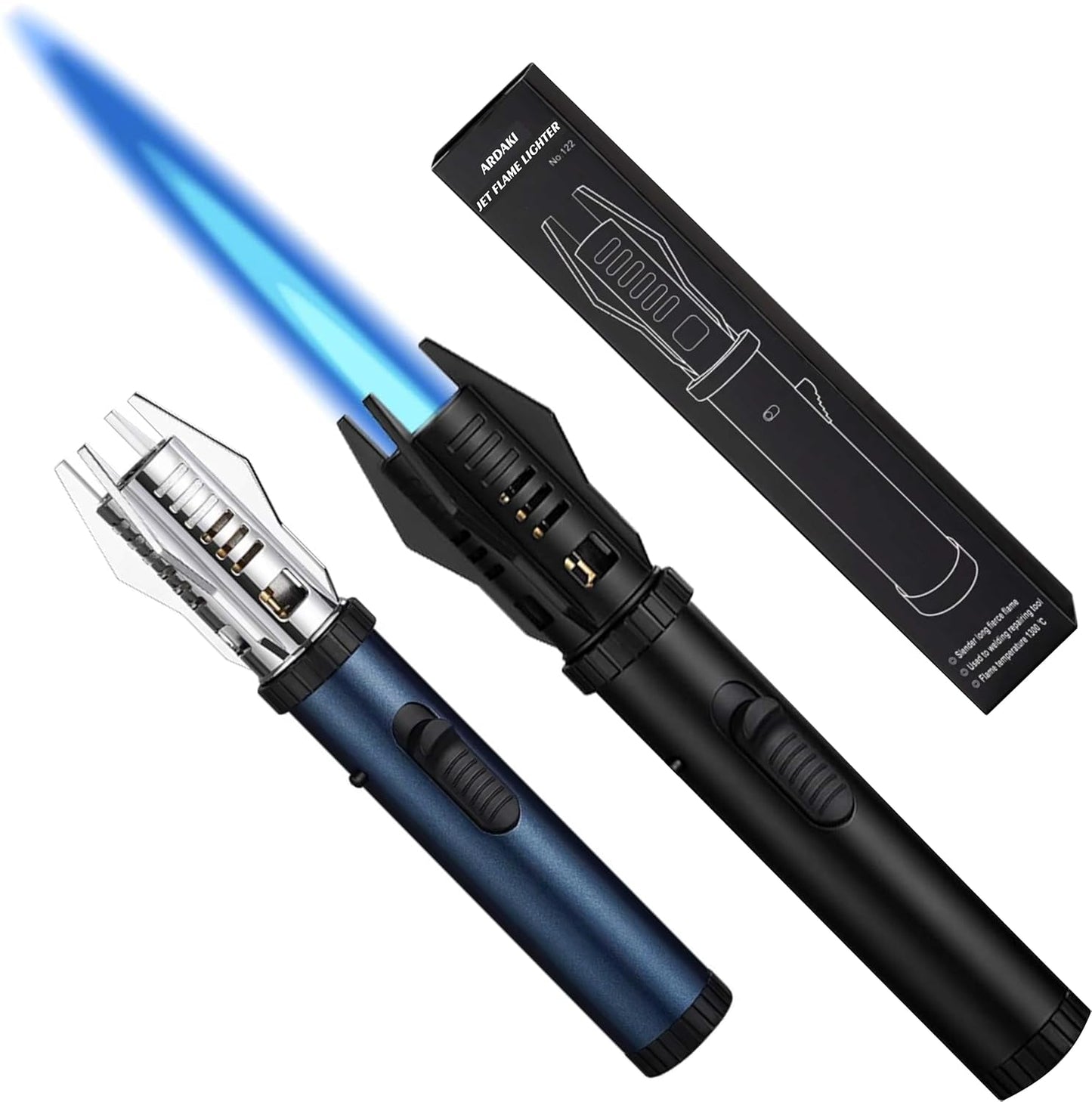 🔥 Jet Flame Metal Body Camping Lighter – Windproof & Refillable Butane Torch 🔥