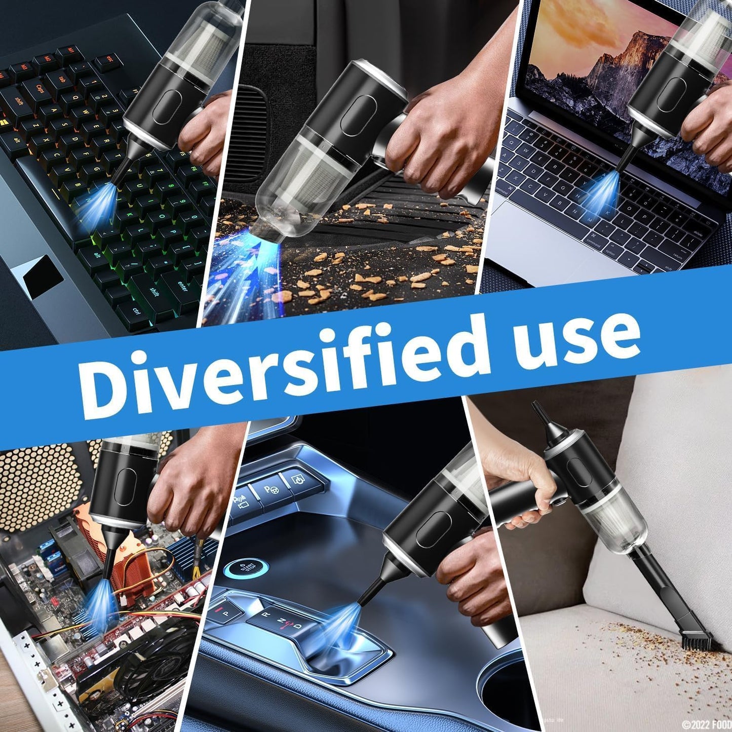 2-in-1 Car Vacuum Cleaner with Blower & Attachments – Portable & Powerful