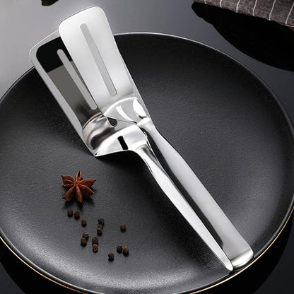 Multi-Function Double-Sided Stainless Steel Spatula & Food Tongs