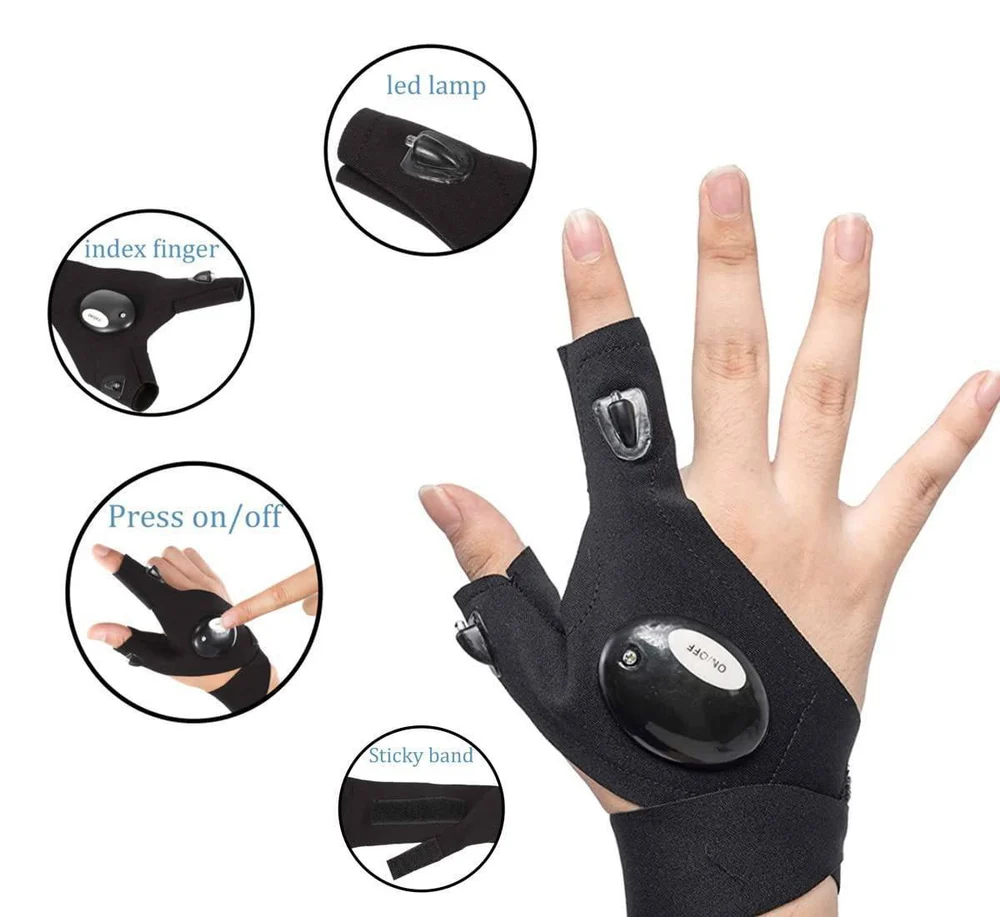 LumiGlove Pro – LED Flashlight Gloves for Hands-Free Work, Camping & Fishing