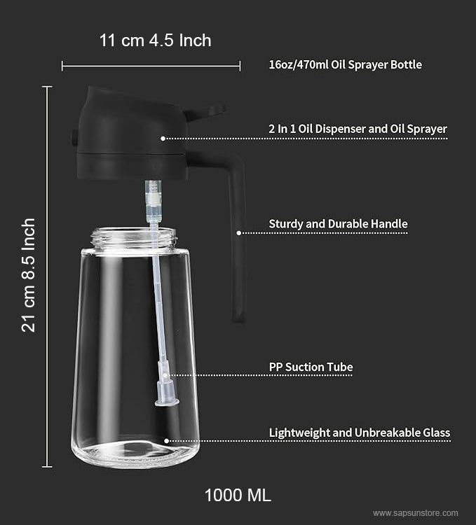 Oil Sprayer and Oil Dispenser Bottle for Kitchen