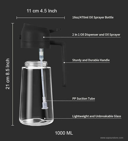 Oil Sprayer and Oil Dispenser Bottle for Kitchen