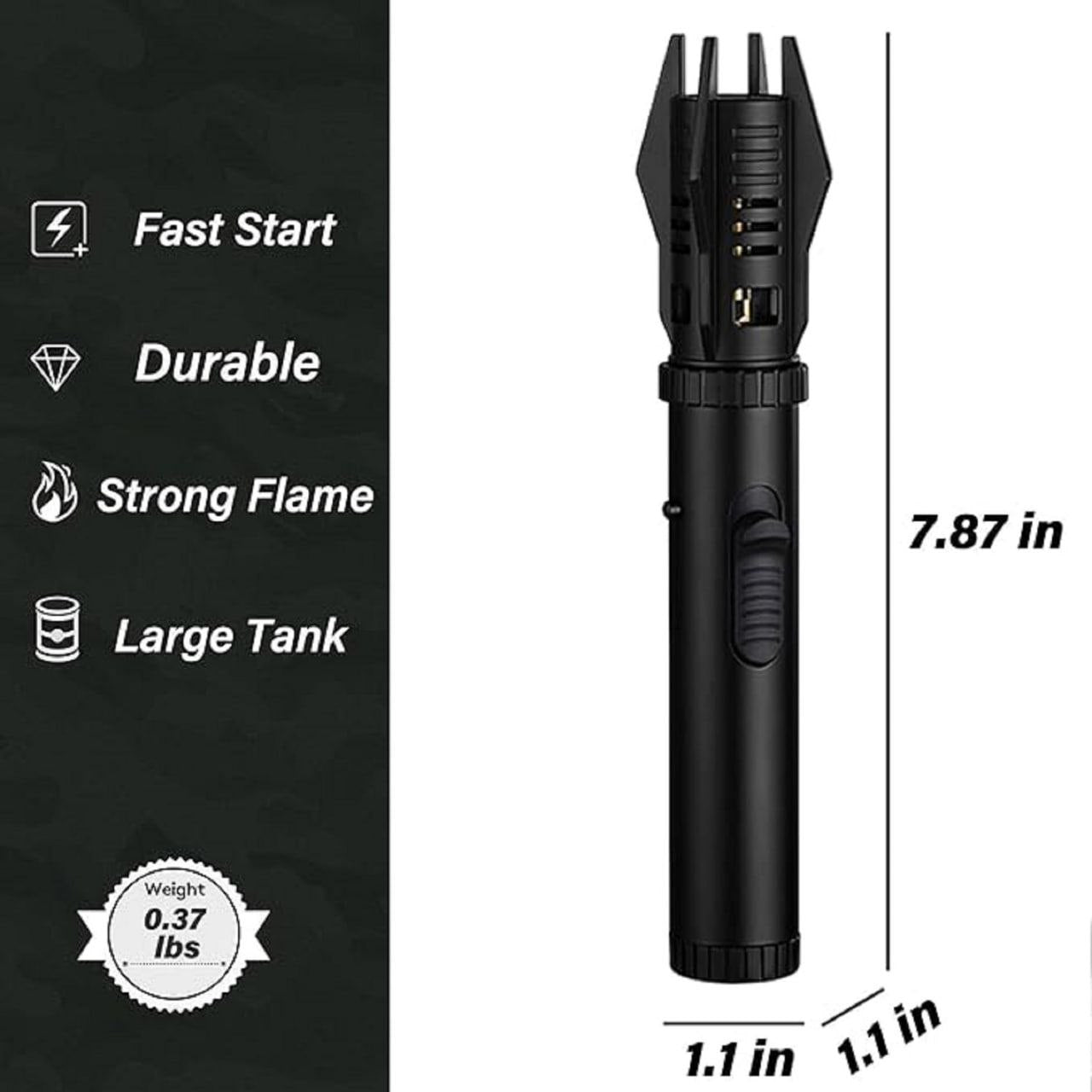 🔥 Jet Flame Metal Body Camping Lighter – Windproof & Refillable Butane Torch 🔥