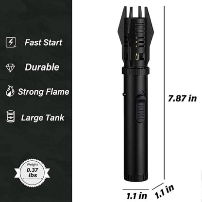 🔥 Jet Flame Metal Body Camping Lighter – Windproof & Refillable Butane Torch 🔥