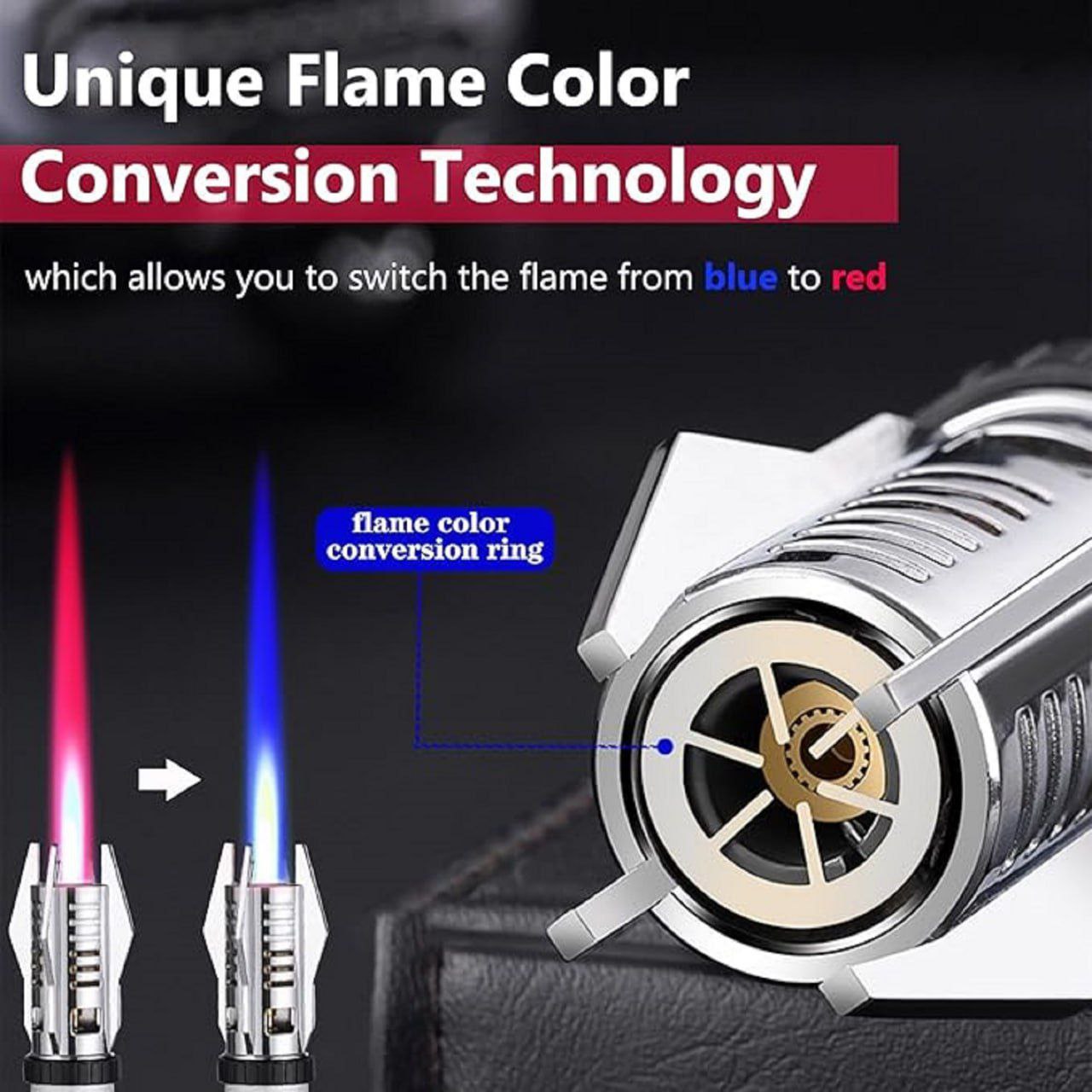 🔥 Jet Flame Metal Body Camping Lighter – Windproof & Refillable Butane Torch 🔥