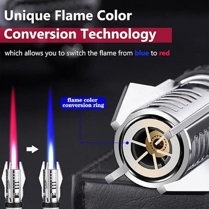🔥 Jet Flame Metal Body Camping Lighter – Windproof & Refillable Butane Torch 🔥